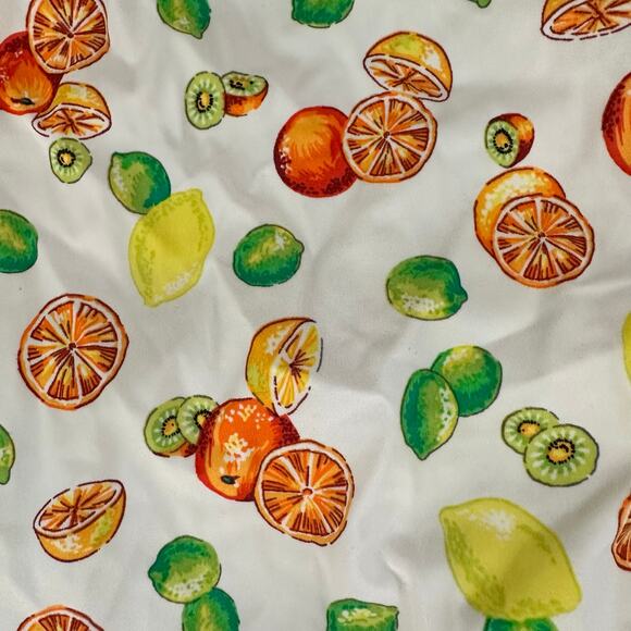 J. Crew L Fruit Print Lemon Kiwi Orange Lime Swimsuit One Piece White Beach Pool - Picture 10 of 14